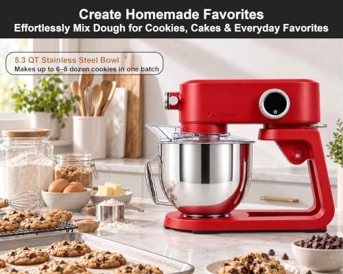 Stand Mixer DC Motor, All Metal Heavy Duty Dough Mixer 5.3 Quart