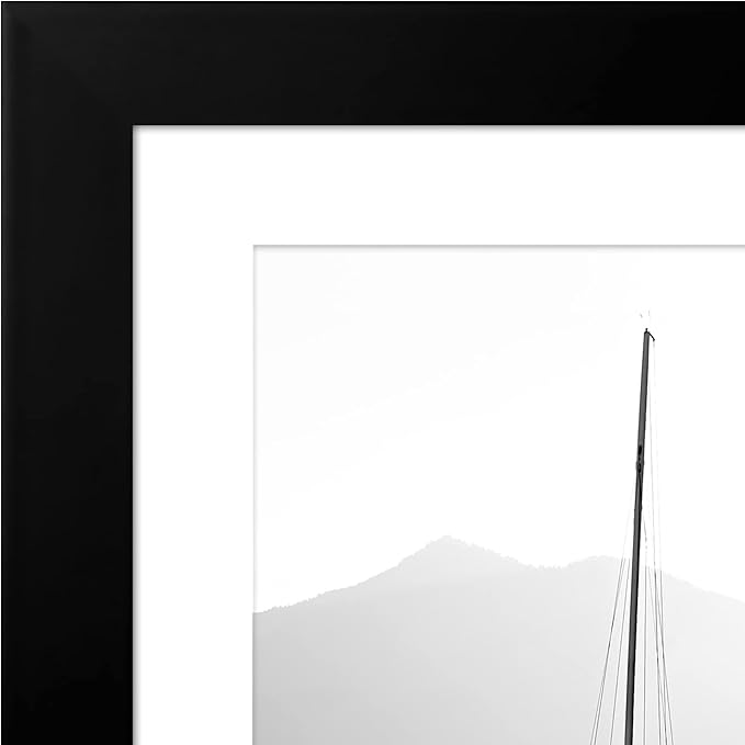 Americanflat 10x12 Picture Frame with Shatter-Resistant Glass - Use as 8x10 Frame with Mat or Display 10x12 Photo Without Mat - Signature Collection - Picture Frames for Wall Display - Black
