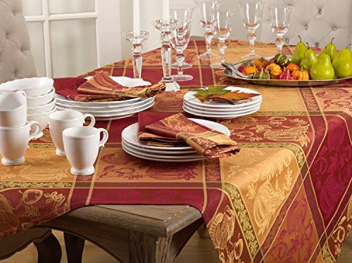 SARO LIFESTYLE Thanksgiving Jacquard Table Runner – Fall Harvest Design, Multicolor, 16"x60"