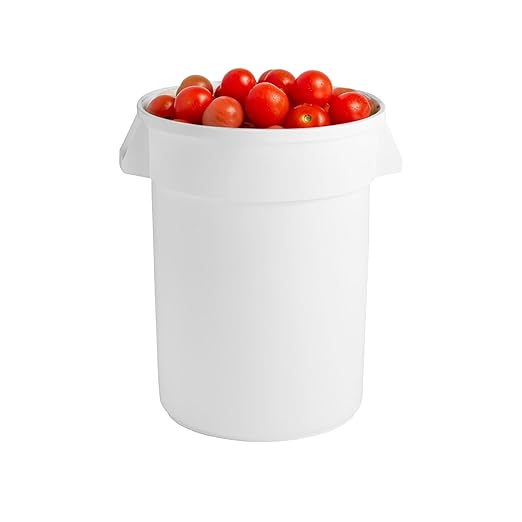 PRO&Family Commercial Round Trash Can, Ingredient Bin, Heavy-Duty Plastic, Anti-Static, Kitchen, Office, Outdoor Use (White, 44 Gallon)