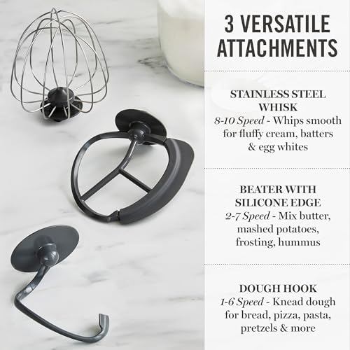 Martha Stewart 5.3QT Tilt Head Stand Mixer, 12 Speeds, Stainless Steel Bowl