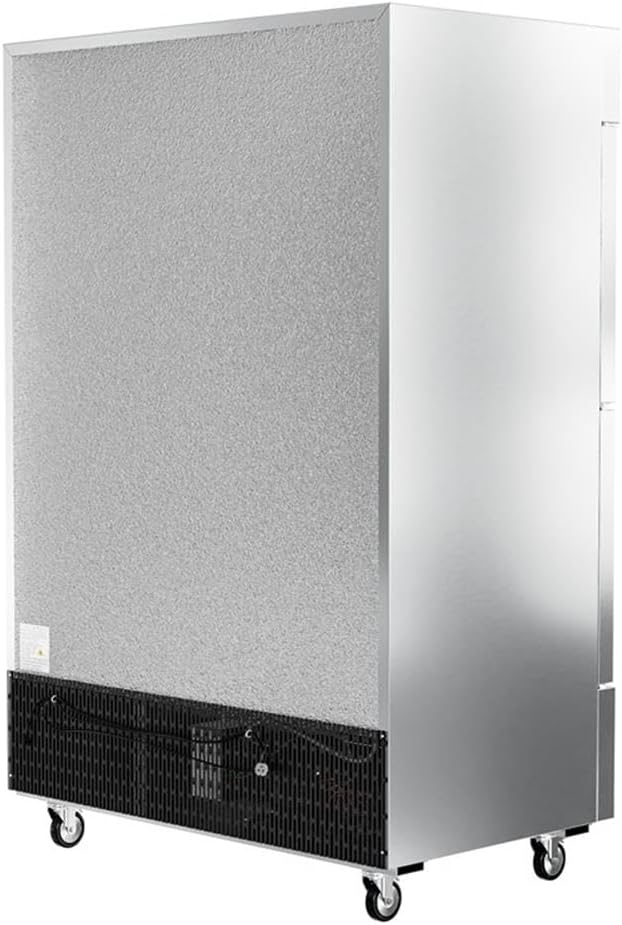 Pemberly Row 54" Commercial Stainless Steel Half Door Reach-in Freezer in Silver