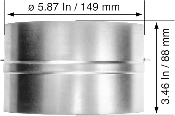 6" Inch Backdraft Damper for Straight or Flex Duct. Bathroom Exhaust Fan. Kitchen Hood Exhaust Fan and Different Dryer Fan Backflow Preventer. Steel Damper with Aluminum Valve Flaps
