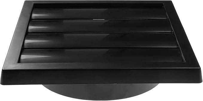 Repa Market 6 Inch Vent Cover - Black Plastic Shutter Wall Vent Cover - Louvered Vent Cover for Outdoor - Hood Vent, Exhaust Vent for Bathroom, Kitchen, House HVAC Air Duct Vent Cover Outside