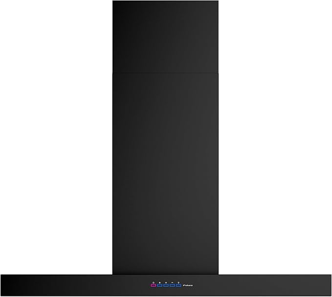 Futuro Futuro Island-mount Range Hood 36" 940-CFM | Positano Black | Black Steel Vent Hood | Modern Italian Exhaust Hood |LED, Ultra-Quiet with Blower