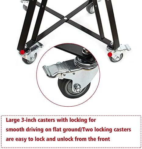 Rolling Cart for Kamado Joe Classic Accessories,Kamado Joe Parts Rolling Nest with Heavy Duty Locking Caster Wheels Powder Coated Steel Rolling Outdoor Cart for Kamado Joe Classic Grill Stand