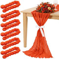 6 Pcs Fall Orange Party Decorations Cheesecloth Table Runner 118"