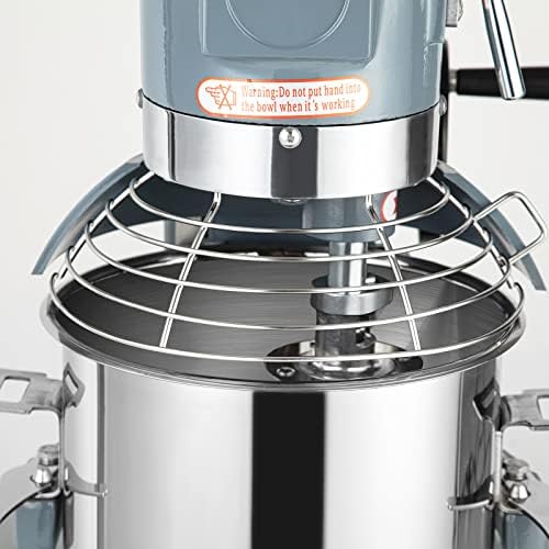10Qt Food Mixer, 450W, 3-Speed Commercial Stand Mixer with tainless steel bowl, dough hook, whisk, Heavy duty mixer with safety guard, perfect for bakeries, restaurants, pizzerias and kitchens
