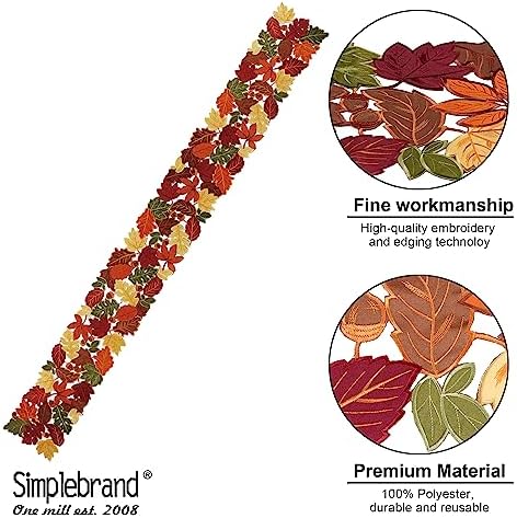 Simplebrand Harvest Fall Table Runner 120 Inches Long for Thanksgiving