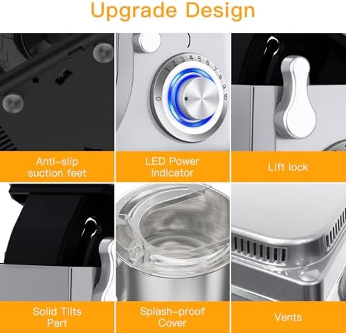 Stand Mixer, 7.5 Qt Stand Food Mixer 10 Speeds, Tilt-Head 3-IN-1 Kitchen Electric Mixer with Stainless Steel Bowl, Whisk, Dough Hook, Flat Beater, Countertop Household Stand Mixer,Silver