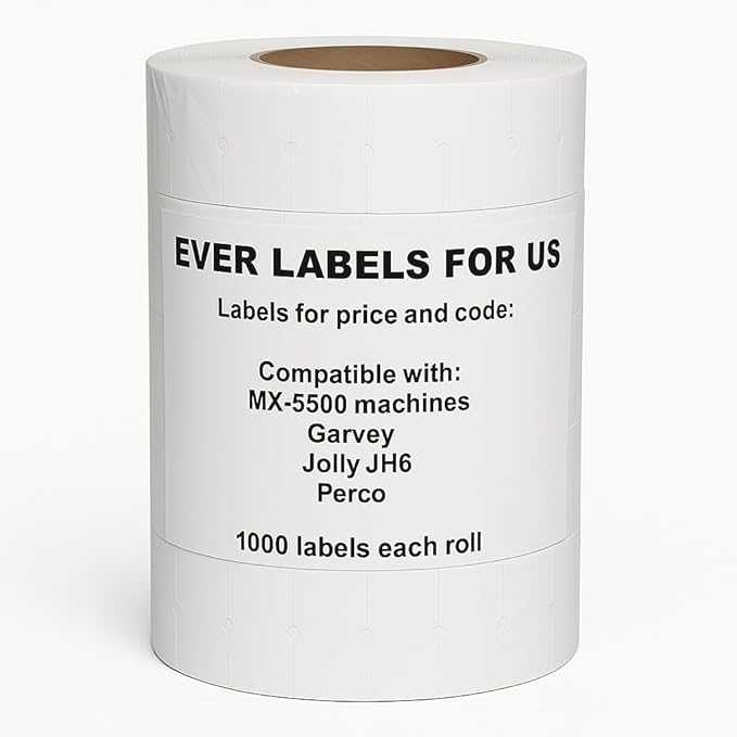 Price Gun Labels (MX-5500 Compatible) | Self-Adhesive Price Stickers for Retail, Supermarkets & Boutiques | Universal 1-Line Label Rolls for Pricing Guns & Tagging Tools | 9000 Labels Total