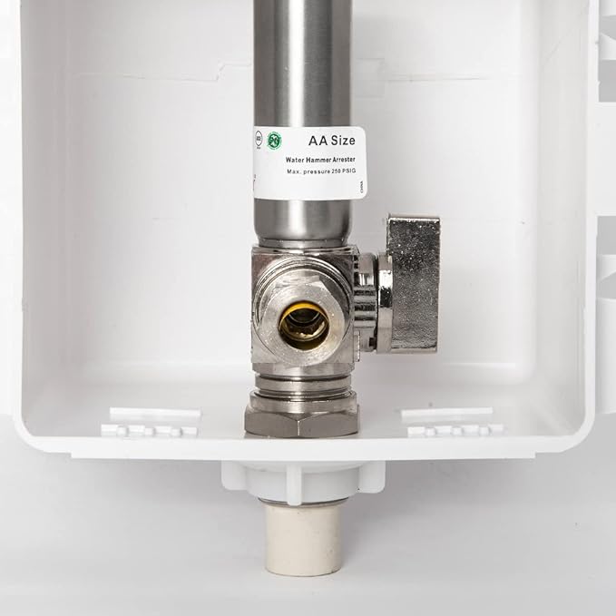 EFIELD CPVC Pre-Assembled Dishwasher Outlet Box, 1/2-Inch CPVC Connection with Installed 1/4-Turn Stop Angle Valve, Stainless Steel Water Hammer Arrestor,(DW007)