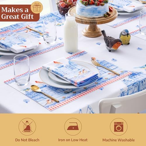 Maison d' Hermine Placemats Set of 4 Reusable 100% Cotton (13"x19")
