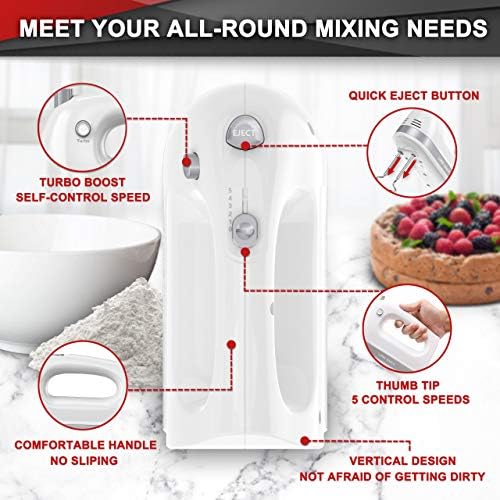 Lord Eagle Hand Mixer Electric Handheld 400W, 5-Speed with Storage Bag