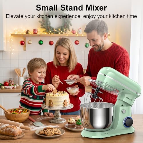 Honinst 4QT Electric Stand Mixer, 10-Speed Tilt-Head Compact Kitchen Mixer