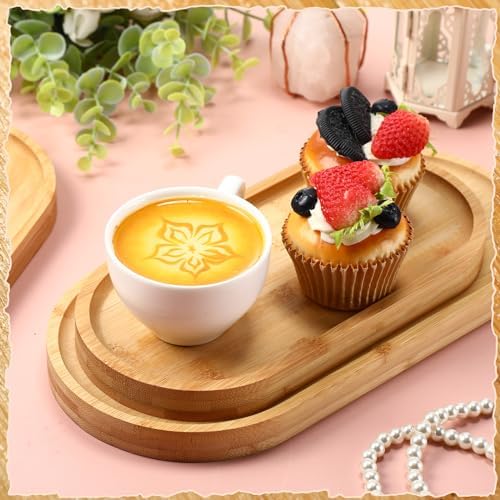 12 Pcs Bamboo Wood Serving Trays, 10" & 12" Oval Charcuterie Boards