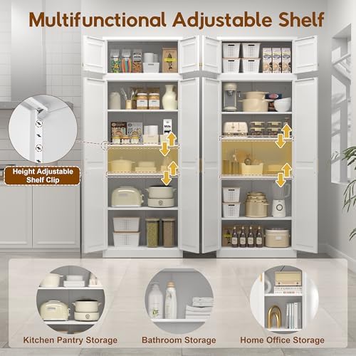 UNICOLY 86.6" Kitchen Pantry Cabinet, Pantry Storage Cabinet with Doors
