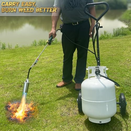 GasBRUH Portable Propane Tank Dolly with Wheels, Propane Tank Cart for Weed Torch,BBQ, Fire Pit, Heater, Cart for 20lb, Gas Trolley for weed burner (Torch and Cylinder Not Included)