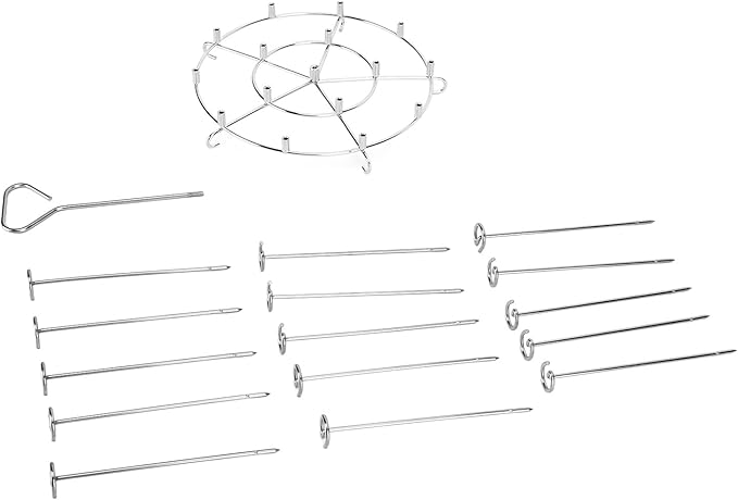 304 Stainless Steel Skewer Stand Set, Multifunction Grill and Dehydration Rack, Fryer Accessories for Pinxia - Food Grade Safety, Durable Design, Ideal for Barbecue and Air Fryer (8QT)