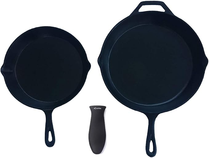 Silicone Hot Handle Holders, Potholders (7-Pack Mix Black) for Cast Iron Skillets, Pans, Frying Pans & Griddles, Metal and Aluminum Cookware Handles - Sleeve Grip, Handle Cover