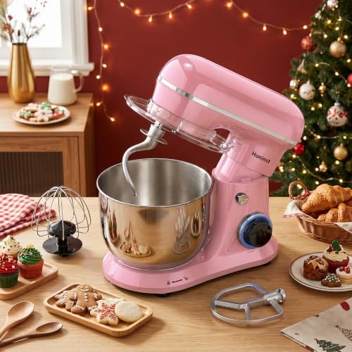 Honinst 4QT Electric Stand Mixer, 10-Speed Tilt-Head Compact Kitchen Mixer