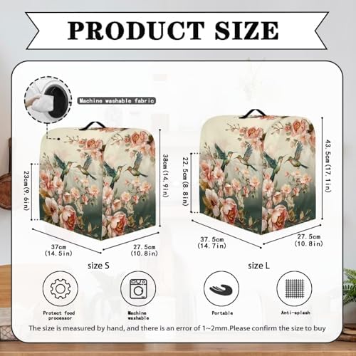 Hummingbird Stand Mixer Cover Dust Covers for 4.5qt-5qt Stand Mixer Dustproof Washable Cover Protector Compatible with 6-8 Quart Kitchen Aid Mixer