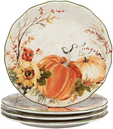 Certified International Harvest Morning 11" Dinner Plates, Multicolor, Large, Set of 4