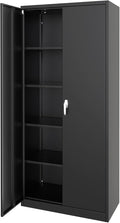 GarveeHome Metal Storage Cabinet with Lock, Steel Tool Cabinet with 4 Adjustable Shelves and 4 Adjustable Feet,Storage Organization for Home, Garage, Office, Shop 71" H