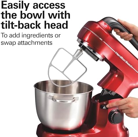 Hamilton Beach 4 Qt Electric Stand Mixer With 7 Speeds, Easy-Carry Handle