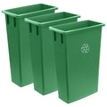 3 Pack 23 Gallon Waste Bin, Heavy-Duty Trash Can, Slim Rectangular Garbage Bin, Durable Waste Container, Recycling Bin, Plastic Wastebasket for Kitchen, Garage, Hotels, Restaurants, Office