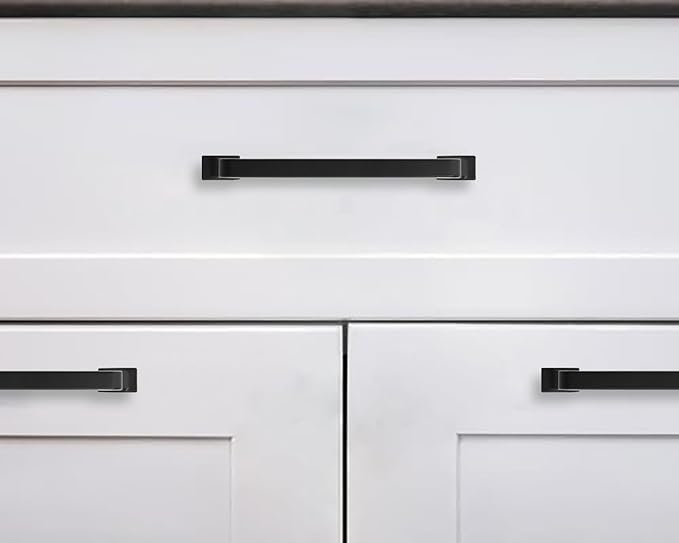 Khtumeware 6 Pack Matte Black Cabinet Handles: 10 Inch Pulls for Cabinets and Drawers