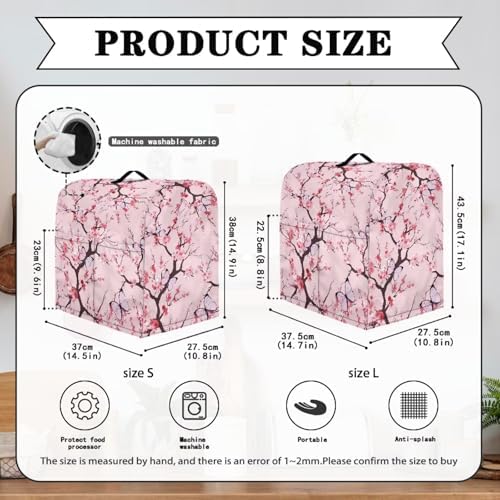 Cherry Blossom Mixer Cover for 6-8 Qt Stand Mixer Kitchen Counter Food Processor Covers Dust Protection Stand Coffee Maker Cover