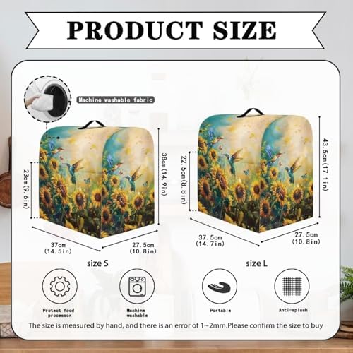 Hummingbird Flower Mixer Cover for 4.5-5 Qt Stand Mixer Kitchen Counter Food Processor Covers Dust Protection Stand Coffee Maker Cover