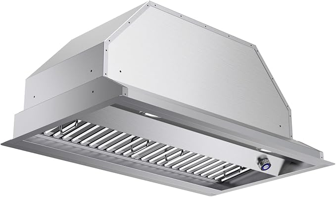 JOCO 30 Inch Range Hood Insert, 900 CFM Stainless Steel Built-In Kitchen Vent Hood, Convertible for Ducted or Ductless Installation, 4-Speed Knob Control, Model B02-30K
