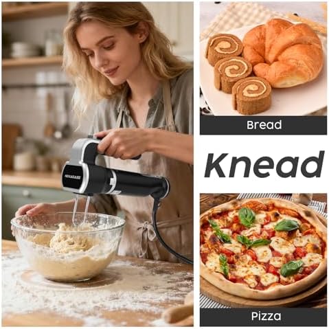 2-in-1 Electric Hand Mixer Immersion Blender, Corded Handheld Mixer Beaters