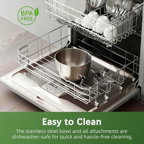 Stand Mixer, Compact & Space-Saving, Stainless Steel Bowl, Unique & Playful Design, Effcient 300W Motor, Dishwasher-Safe Attachments, SM-2549A (Pink)