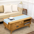 Solino Home Cotton Linen Table Runner Blue, Hemstitch Collection 14 x 48 in