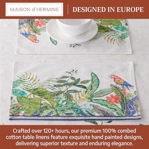 Maison d' Hermine Placemats Set of 4 Reusable 100% Combed Cotton (13"x19")