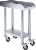 Stainless Steel Equipment Stand with Undershelf + Casters, Heavy Duty, Commercial Grade, NSF Certified (24" Width x 12" Length + Casters)