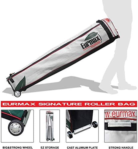 Eurmax USA 5'x5' Pop Up Canopy Tent Commercial Instant Canopies with Heavy Duty Roller Bag,Bonus 4 Sand Weights Bags (Khaki)