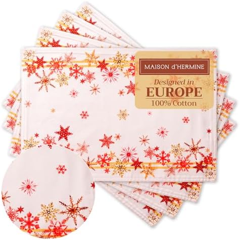 Maison d' Hermine Placemats Set of 4 Reusable 100% Cotton (13"x19")
