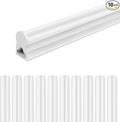 LightingWill T5 LED Shop Light, 4FT, Natural White 4000K, 20W, Linkable Integrated Fixture for Utility LED Ceiling and Under Cabinet Lighting, Corded Electric with Built-in ON/Off Switch, 10 Pack