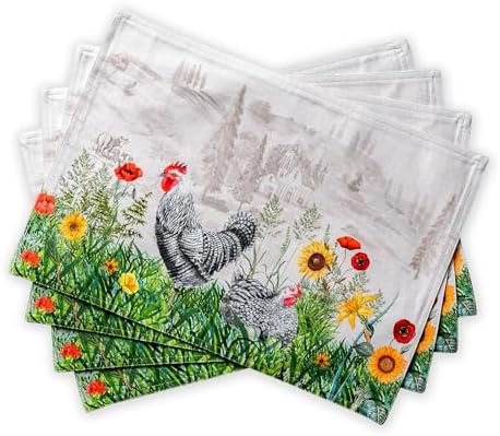 Maison d' Hermine Placemats Set of 4 Reusable 100% Cotton (13"x19")