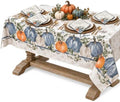Newbridge Thanksgiving Blue Pumpkin Vines Tablecloth 60 x 84 Inch Rectangle