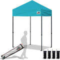 Eurmax USA 5'x5' Pop Up Canopy Tent Commercial Instant Canopies with Heavy Duty Roller Bag,Bonus 4 Sand Weights Bags (Turquoise)