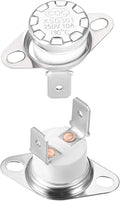 uxcell KSD301 Thermostat 130°C/266°F 10A Normally Closed N.C Adjust Snap Disc Temperature Switch for Microwaves,Oven,Coffee Maker 2pcs,Ceramic Material