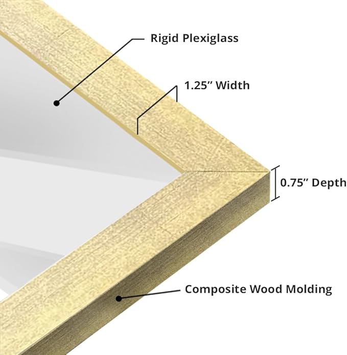 wallsthatspeak 17x21 Gold Picture Frame for Puzzles Posters Photos or Artwork