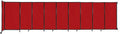 Wall-Mounted Sliding StraightWall Room Divider | Adjustable Widths | Locking Wheels | Room Separator | Up to 19'9" Wide x 5' Tall Red Fabric Panels