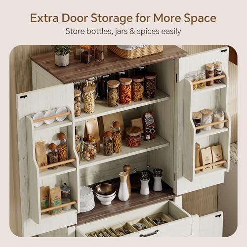 Ball & Cast 71" Kitchen Pantry Cabinet with Adjustable Shelves, White