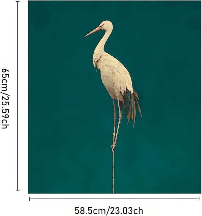 Dishwasher Magnet Cover, Creative Patterns Sticker, Dishwasher Magnetic Decoration, Refrigerator Protection Decoration, Crane, Kitchen Art Decoration 23x25.5 inches